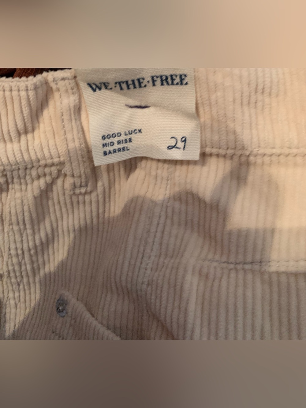NEW Free People Size 29 We the Free Good Luck Mid Rise Cord Barrel Jeans $128 - Picture 12 of 16